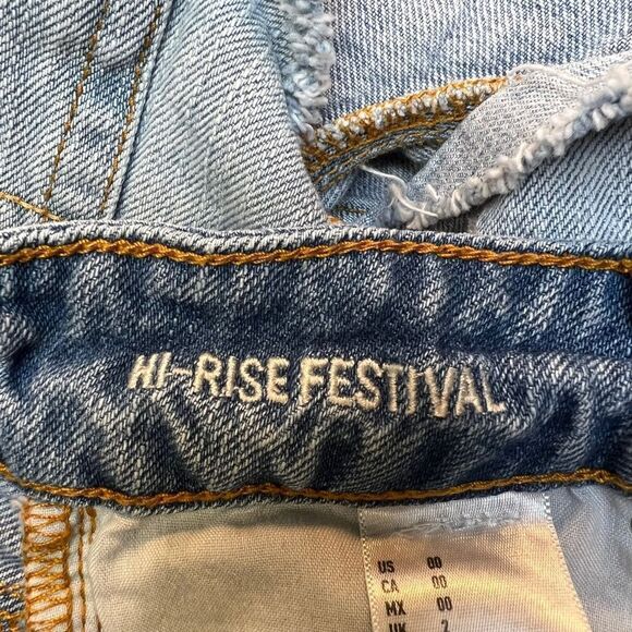 AEO High-Rise Festival Shorts 00 embroidery feathers - Picture 3 of 9